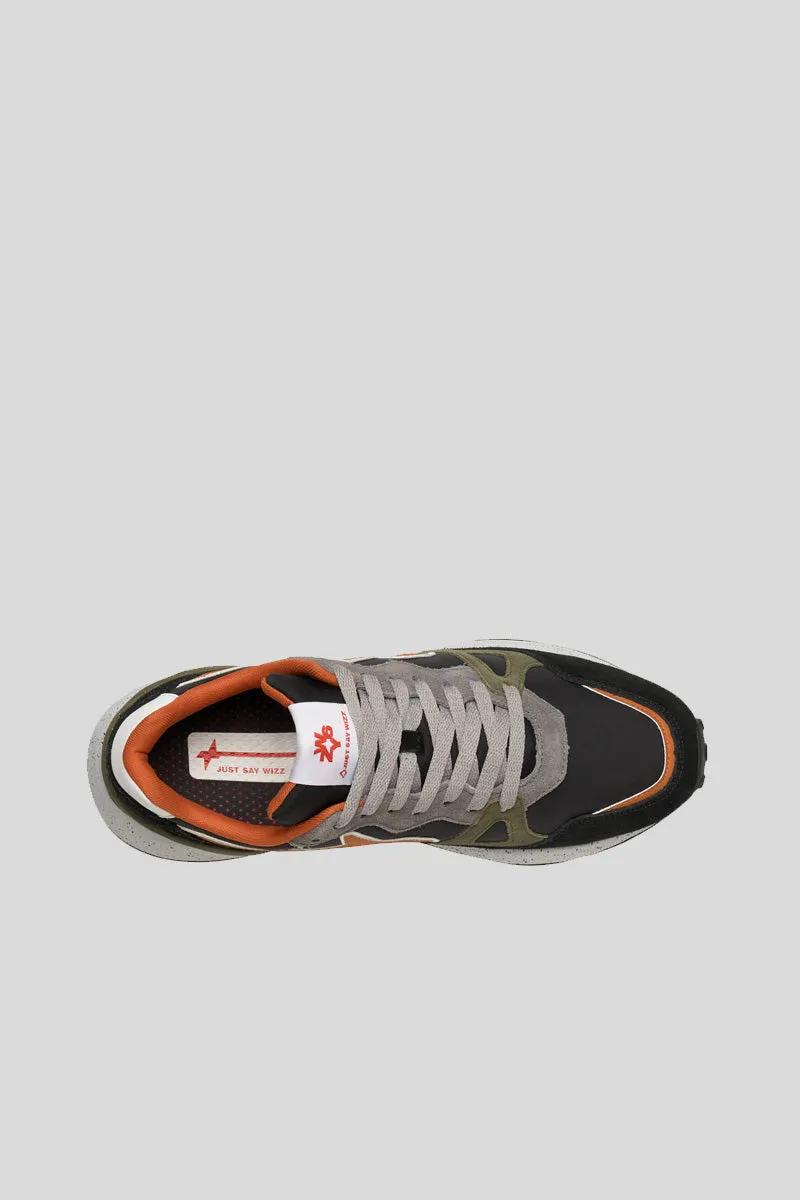 Wolf - M Suede Nylon Salt Pepper Sol - Black Orange