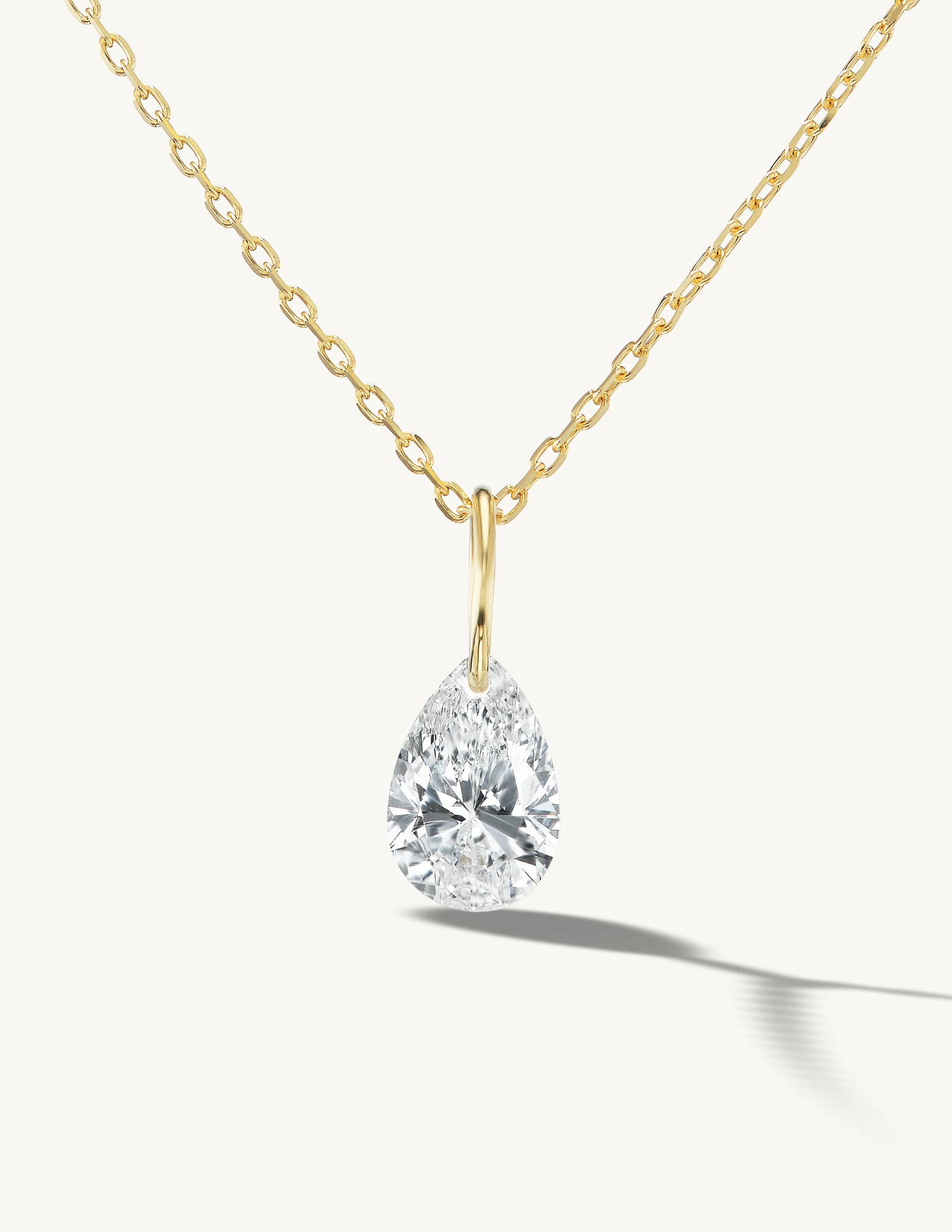 XL Pear Pierced Diamond Charm for Chains